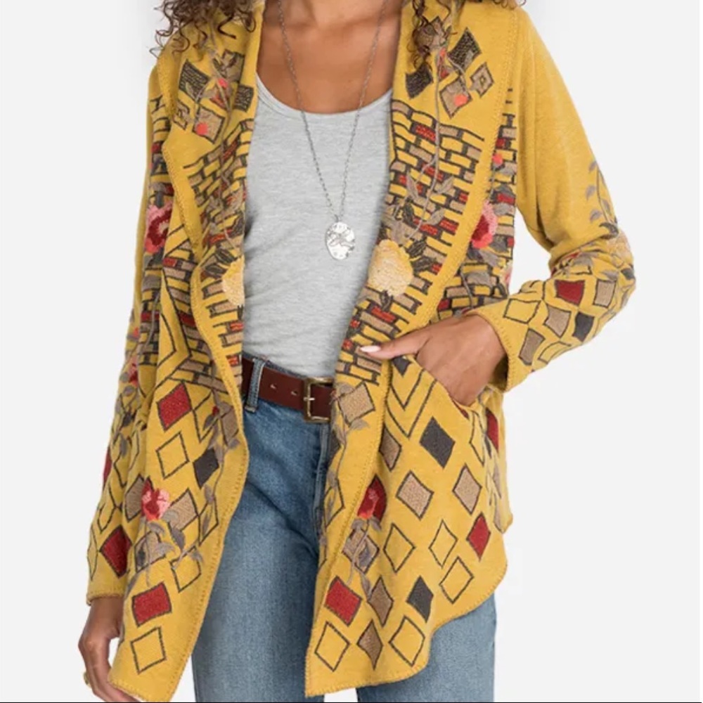 Johnny Was Lisry Short Hoodie, Golden Palm, S